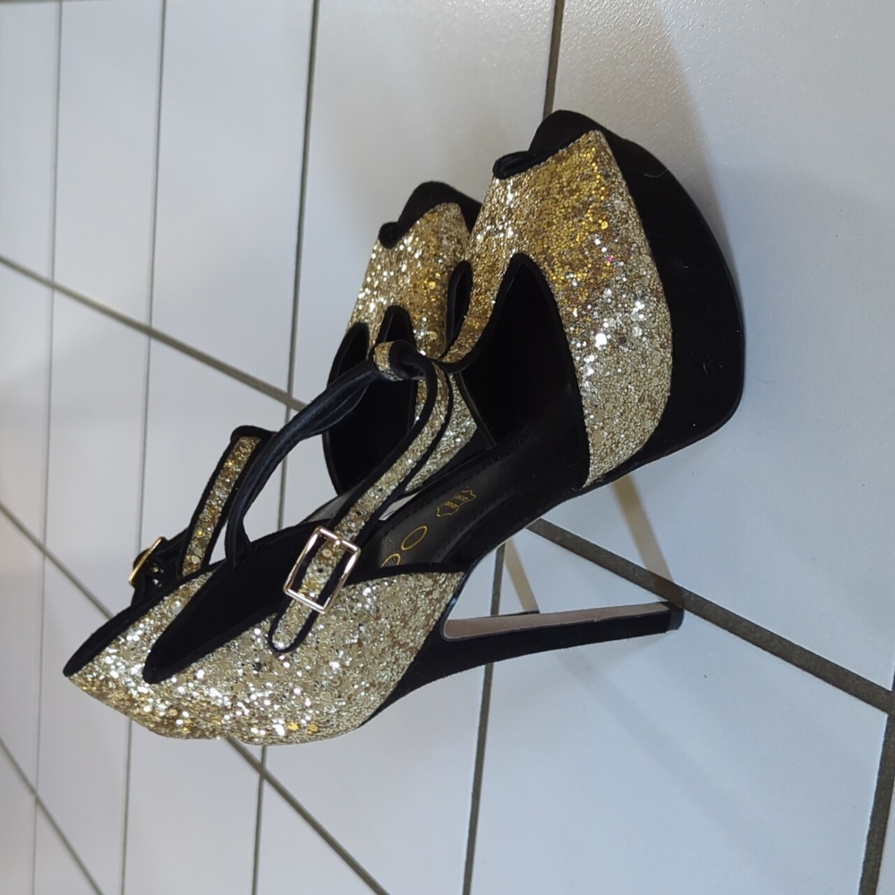 ALDO Gold Glitter Platform